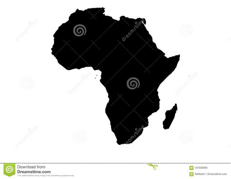 Africa Map Vector Silhouette Stock Vector - Illustration of african, camerun: 107939994