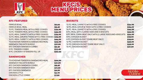 Kfc Menu Buckets Prices Kfc Fried Chicken Food Menu Design | My XXX Hot ...