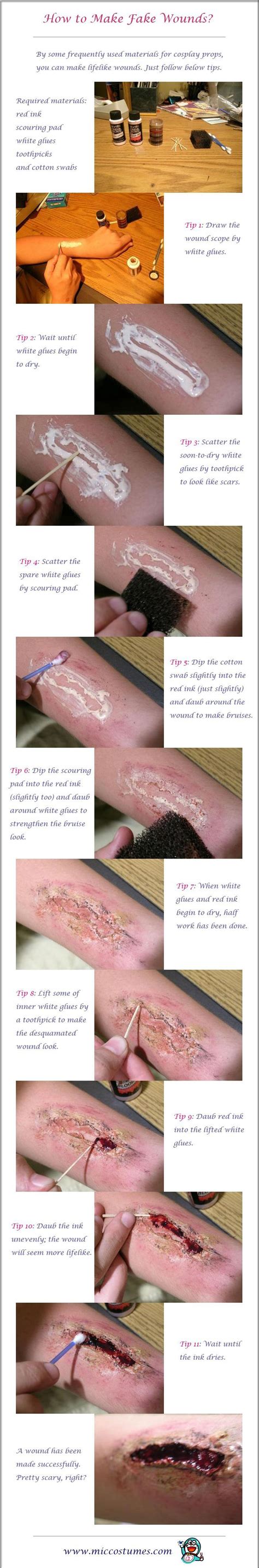 How to Make Fake Wounds For Cosplay |Makeup Fake Wounds | Fake Scars And Scratches | miccostumes ...