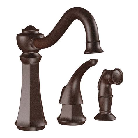 Shop Moen Vestige Oil-Rubbed Bronze 1-Handle Deck Mount High-Arc Kitchen Faucet at Lowes.com