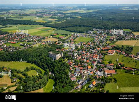 Aerial view, Wewelsburg, hill Castle in the district Wewelsburg town Buren in the district of ...