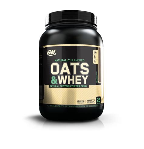 Optimum Nutrition 100% Natural Oats & Whey Protein Powder, Chocolate, 24g Protein, 3 Lb ...