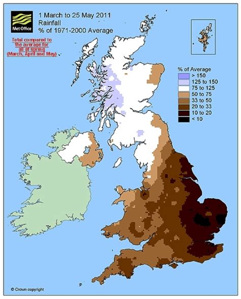 Average Rainfall Map Uk