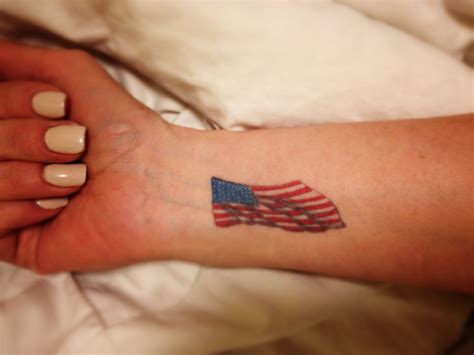 American flag wrist tattoo | Patriotic tattoos, Flag tattoo, American ...