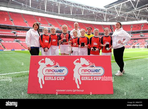 Rainham High School with their runners up medal following the Football League Girls Cup final ...