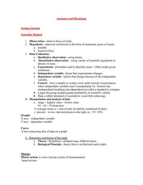 Anatomy and Physiology. Lab #1 - Anatomy and Physiology Getting Started ...