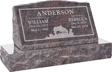 30" x 10" x 16" Serp Top Slant Headstone polished front and back with ...