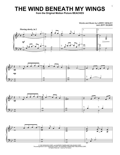 The Wind Beneath My Wings sheet music by Bette Midler (Piano – 153897)