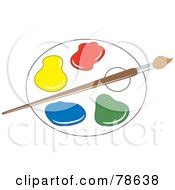 Outlined Artist Palette With A Paintbrush Posters, Art Prints by - Interior Wall Decor #84822