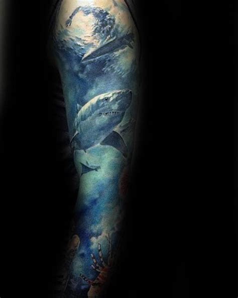 30 Shark Tattoo Sleeve Designs