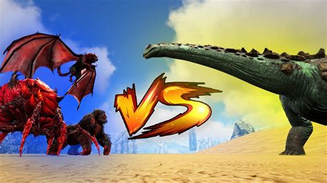 ALL ALPHA BOSSES VS TITANOSAUR | Ark Battles | Thyrulous - YouTube