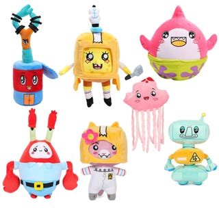 Newest Lankybox & SpongeBob SquarePants Plush Doll Crab Boss Squidward Stuffed Toys Cute Fox ...