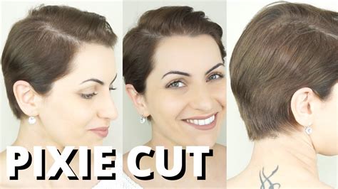 HAIRCUT TUTORIAL: HOW TO CUT YOUR PIXIE AT HOME. Haircutting / Trimming short hair for men and ...