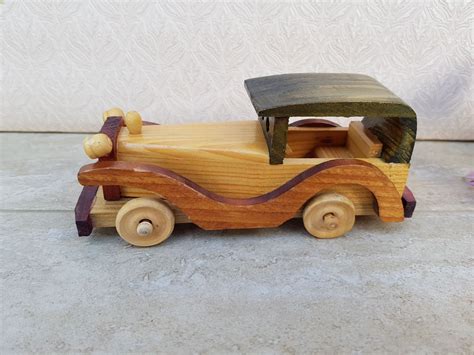 Retro Wooden Car Model, Vintage Wooden Automobile Classic Auto Vehicle ...