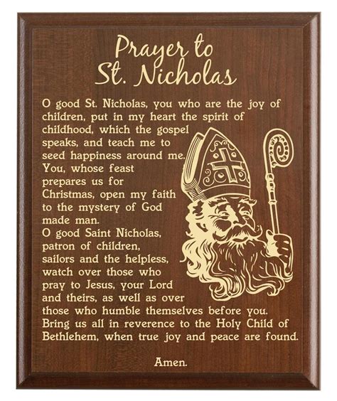 Saint Nicholas Day Prayer Plaque St Nick Feast Christian | Etsy