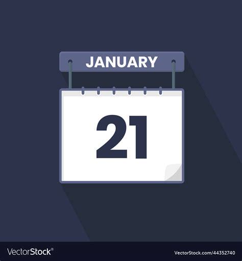 21st january calendar icon january 21 calendar Vector Image