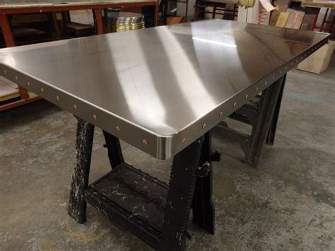 82 - Satin Stainless Steel Table Top with Copper Rivets | Flickr