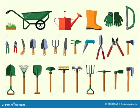 Set of Various Gardening Items. Stock Illustration - Illustration of horticulture, flat: 65033567