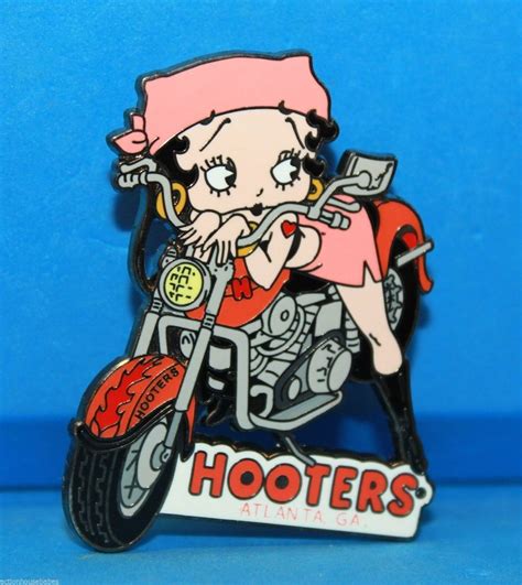 RARE! ATLANTA GA HOOTERS BETTY BOOP GIRL SITTING ON MOTORCYCLE / BIKE ...