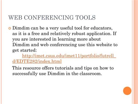 PPT - WEB CONFERENCING FOR EDUCATORS PowerPoint Presentation, free download - ID:2993106