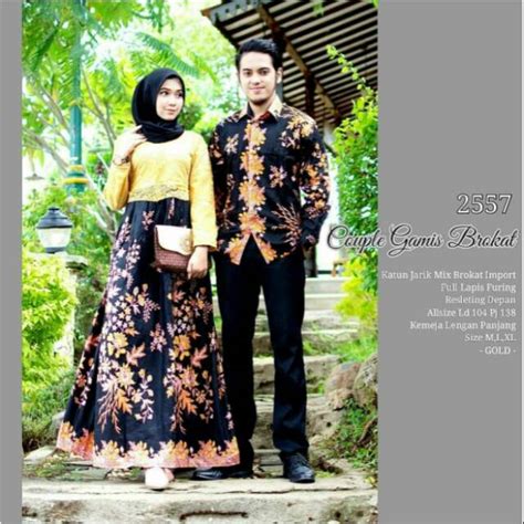 Jual couple Gamis BROKAT batik Buketan Modern | Shopee Indonesia