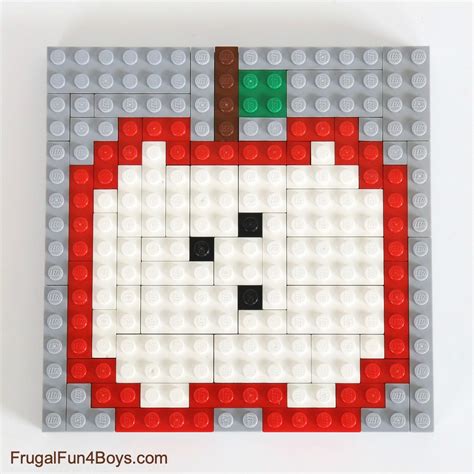 Fall LEGO Mosaic Ideas with Printable Building Cards - Frugal Fun For Boys and Girls