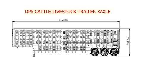 DPS Cattle livestock trailer 3AXLE - Length : 1153.8mm