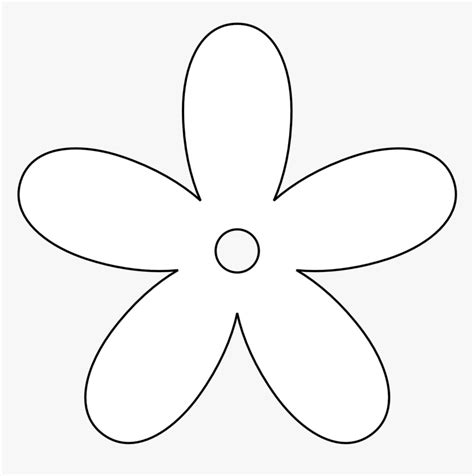 Flower Kid Clip Art - 5 Petal Flower Outline, HD Png Download , Transparent Png Image - PNGitem