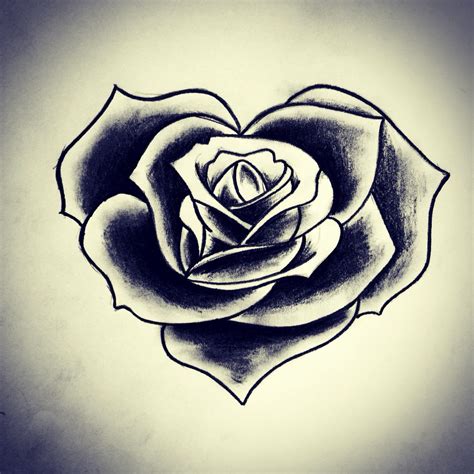 Heart shaped rose | Rose tattoos, Heart rose drawing, Rose heart tattoo