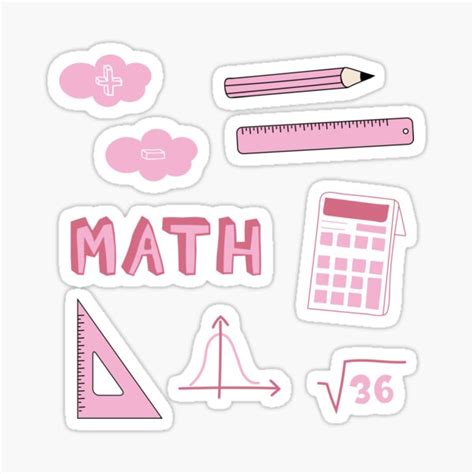 "Pink Math School Subject Sticker Pack" Sticker for Sale by The-Goods ...