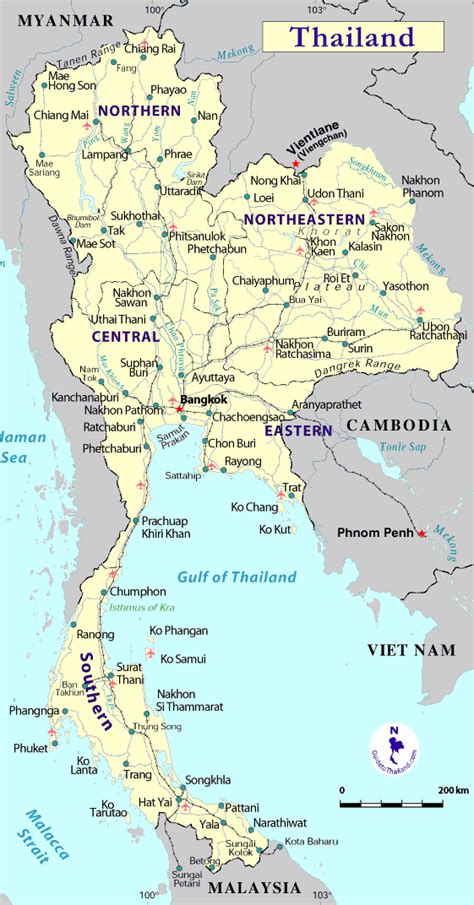 Thailand Map and Thailand Satellite Images