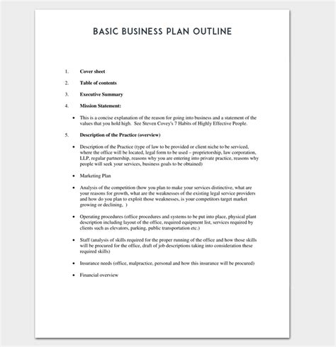 Business Outline Template - 20+ Free Samples, Formats & Examples