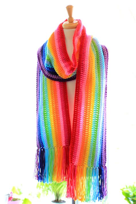 Mademoiselle Mermaid: New! Colorful Crochet Rainbow Scarf