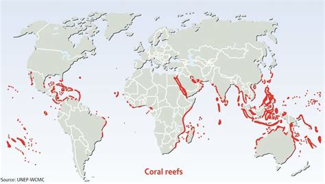 Coral reefs around the world. Photo courtesy of UNEP-WCMC | Historical ...