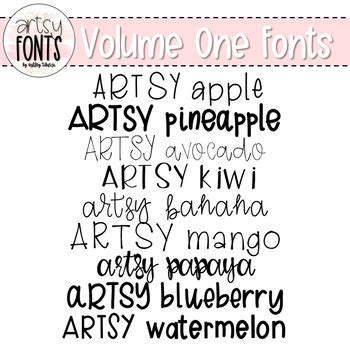 Artsy Fonts: Volume One by The Artsy Apple | Teachers Pay Teachers