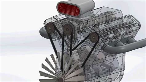 Solidworks Simulation of a Simplified V6 Engine - YouTube