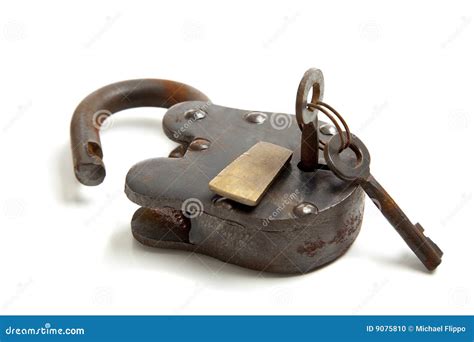 Old Antique Lock With Key Stock Photo - Image: 9075810