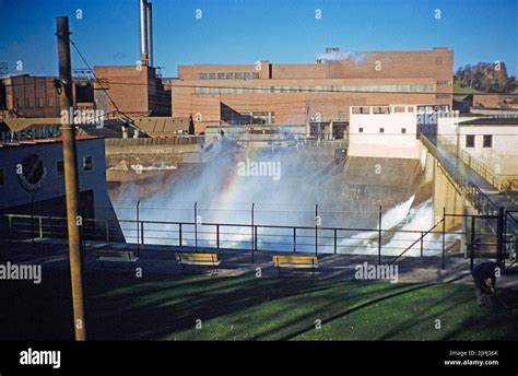 Hydroelectric power station, Sarp Falls waterfall, Glomma River ...