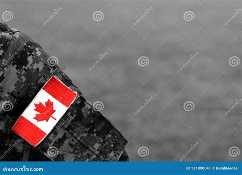 Canadian Troops. Canadian Army. Canada Flags on Soldiers Arm. Stock ...