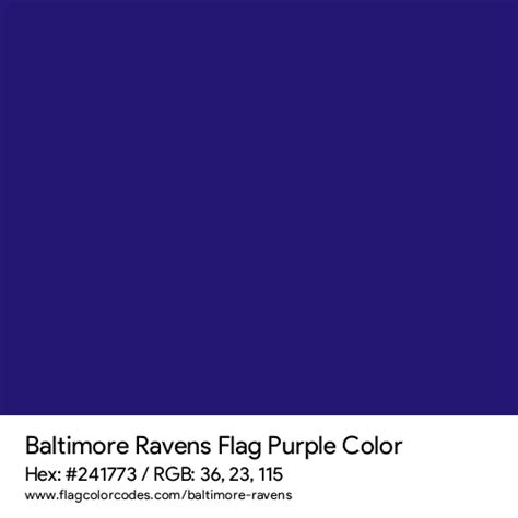 Baltimore Ravens flag color codes