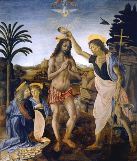 Leonardo's first painting: the Baptism of Christ at the Uffizi Gallery