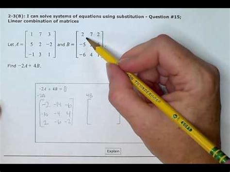 ALEKS: Linear combination of matrices example 1 (BR) - YouTube