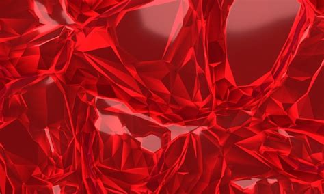 Premium Photo | 3D rendering. Abstract red ruby crystal background.