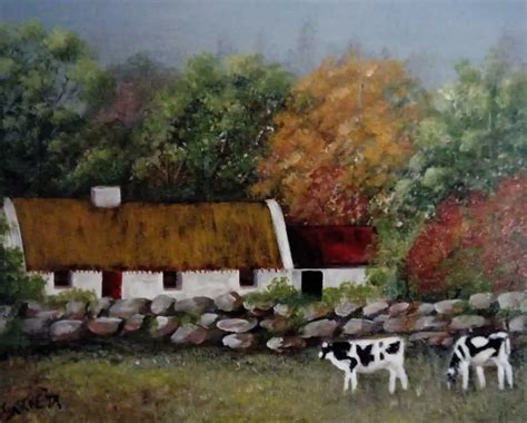 Thatch Cottage – Irish Landscape Painting – Art 4 You