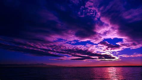 Deep Purple Sunset, sky, sea, sunsets, ocean, HD wallpaper | Peakpx