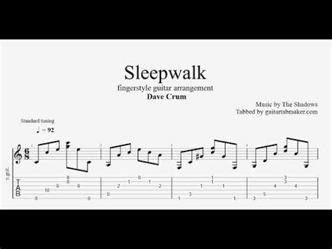 Sleepwalk TAB - acoustic fingerstyle guitar tabs (PDF + Guitar Pro ...