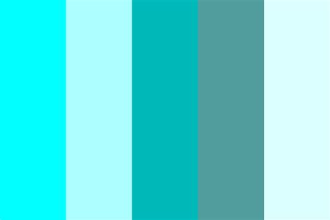 5 Shades of Cyan Color Palette