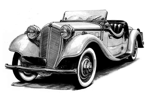 Vintage Car Drawing Pic | Drawing Skill