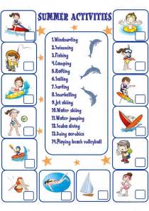 Summer Activities worksheet - Free ESL printable worksheets made by teachers