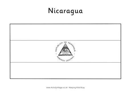 Nicaragua Flag Colouring Page